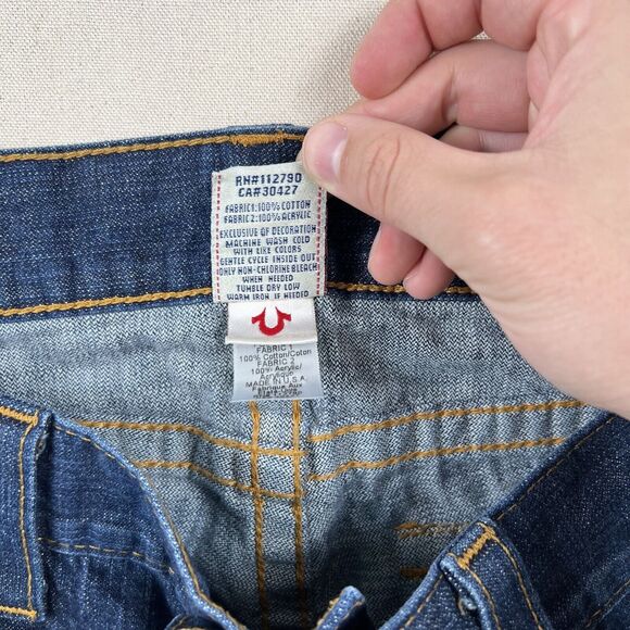 True Religion Jeans Men’s 42x34 Blue Straight Leg Colorful Striped Pocket Flap - Picture 11 of 16